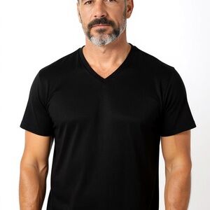 Icebreaker Merino Wool V-Neck T-Shirt Men’s XXL Black Short Sleeve Tee